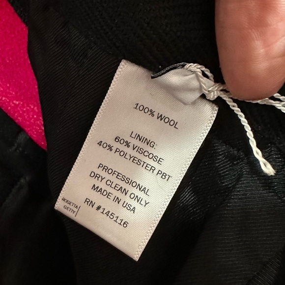 NWOT Rosetta Getty Wool Crepe Tapered Trouser Pants Fuchsia Pink 4 - Picture 14 of 15